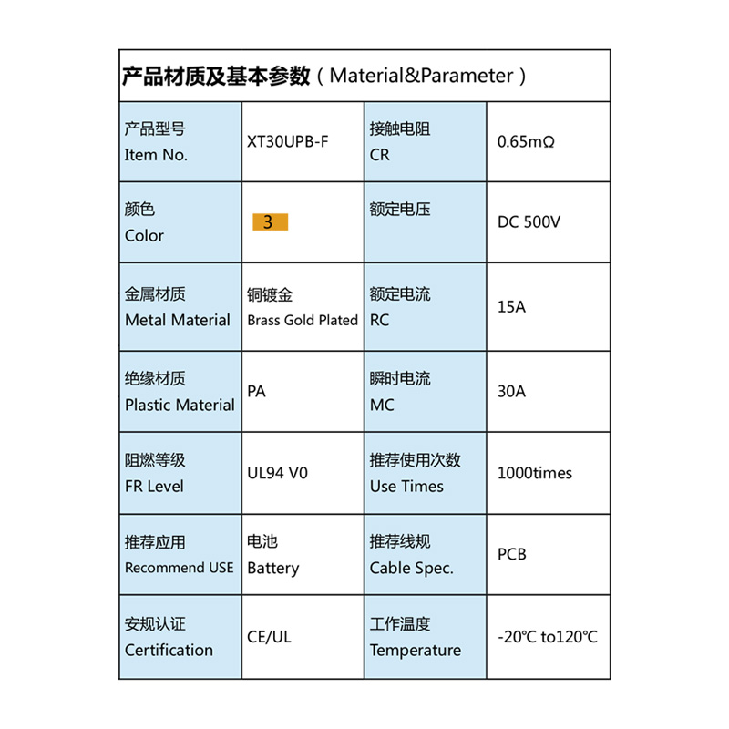 XT30UPB Female Connector Wire Cable Plug For PCB