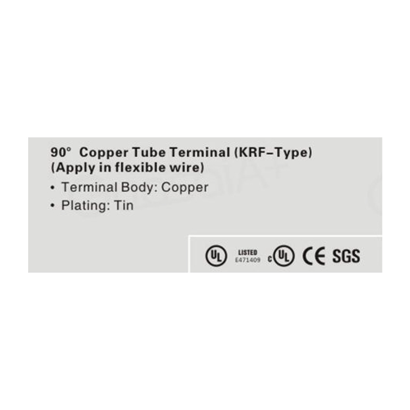 90° Copper Tube Terminal(KRF-Type) use in Connectors or Plugs or Sockets